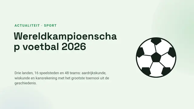 Titeldia van de presentatie ‘WK voetbal 2026: speelsteden, format en wiskunde’