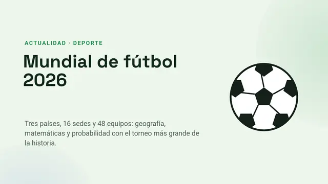 Portada de la presentación «Mundial de fútbol 2026: sedes, formato y matemáticas»