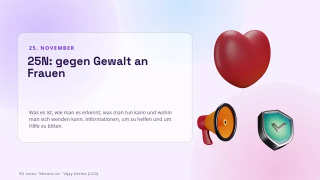Titelfolie der Präsentation „25N: gegen Gewalt an Frauen“