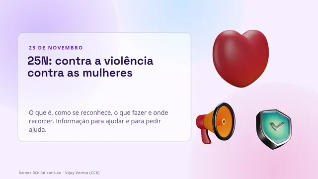 Capa da apresentação «25N: contra a violência contra as mulheres»