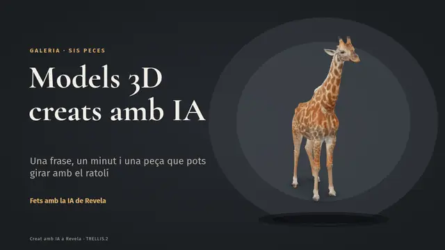 Portada de la presentació «Models 3D creats amb IA»
