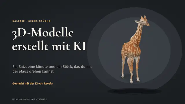 Titelfolie der Präsentation „Mit KI erstellte 3D-Modelle“