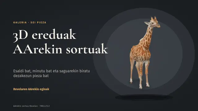 «AArekin sortutako 3D ereduak» aurkezpenaren azala