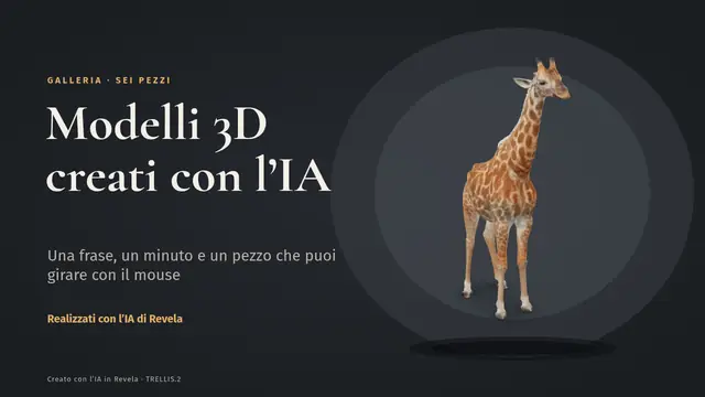 Copertina della presentazione «Modelli 3D creati con l’IA»