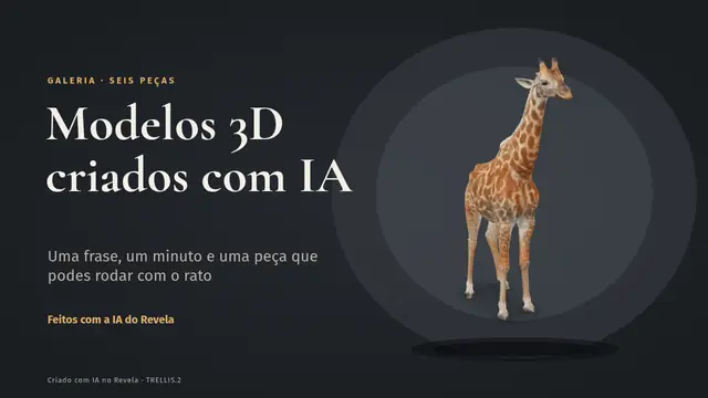 Capa da apresentação «Modelos 3D criados com IA»