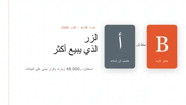 غلاف العرض التقديمي «تجربة A/B»