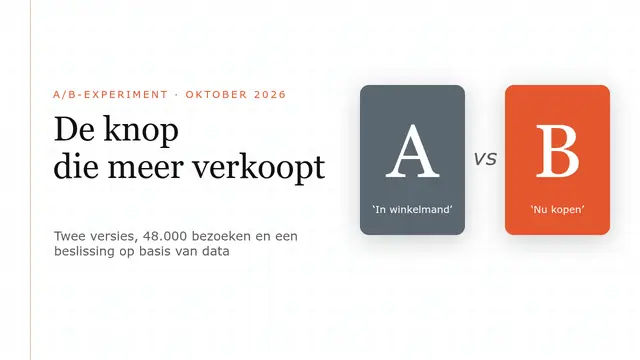 Titeldia van de presentatie ‘A/B-experiment’