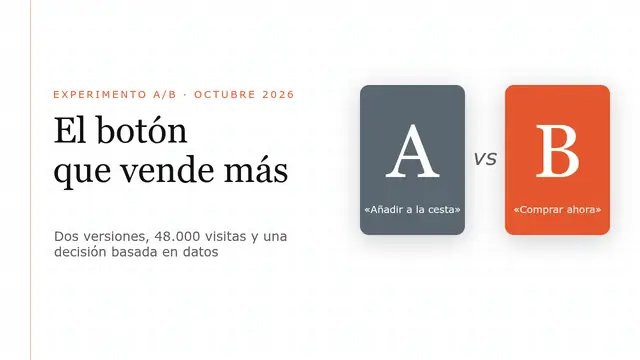 Portada de la presentación «Experimento A/B»