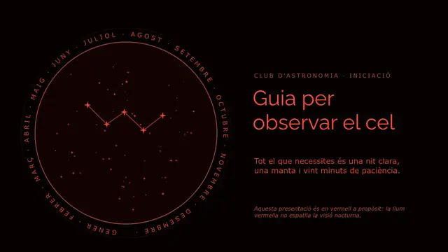 Portada de la presentació «Guia per observar el cel»