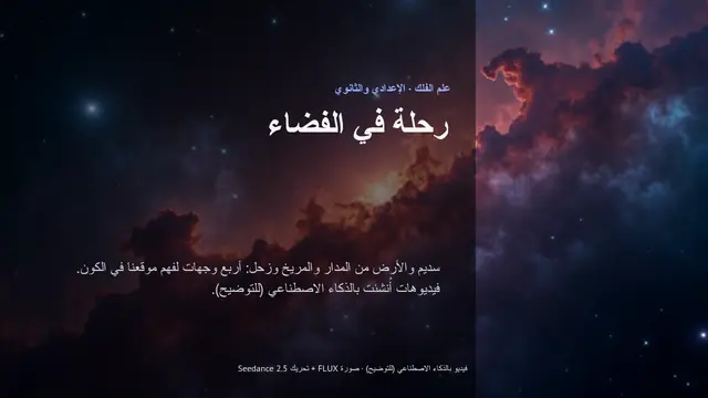 غلاف العرض التقديمي «رحلة في الفضاء: السدم والمدار والمريخ وزحل»