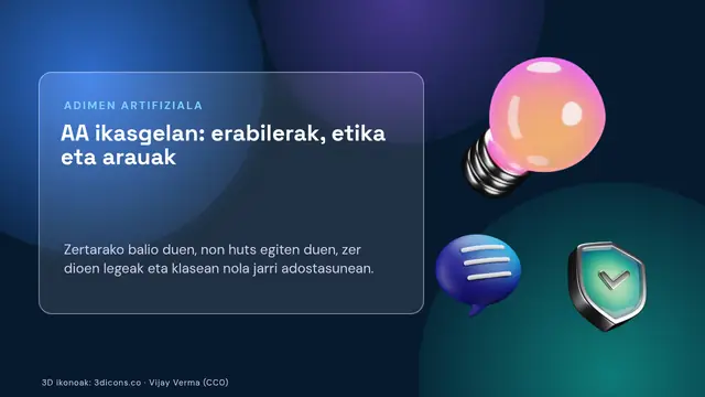 «AA ikasgelan: erabilerak, etika eta arauak» aurkezpenaren azala