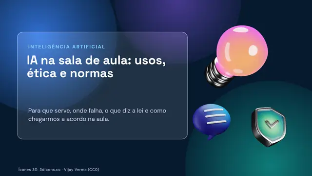 Capa da apresentação «IA na sala de aula: usos, ética e normas»