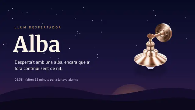 Portada de la presentació «Alba: llum despertador»