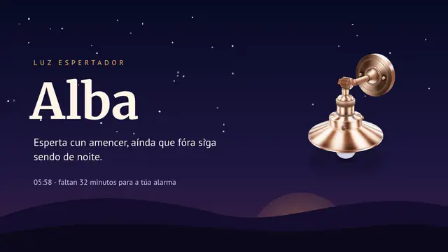 Portada da presentación «Alba: lámpada espertador»