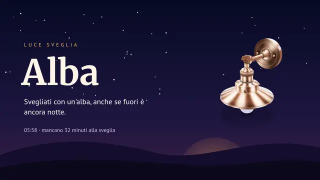 Copertina della presentazione «Alba: lampada sveglia»