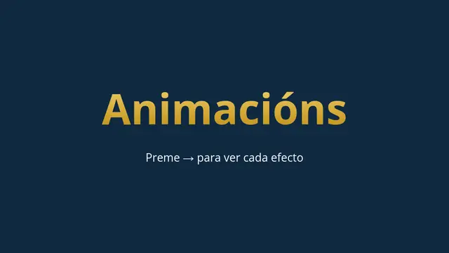 Portada da presentación «Animacións e efectos»