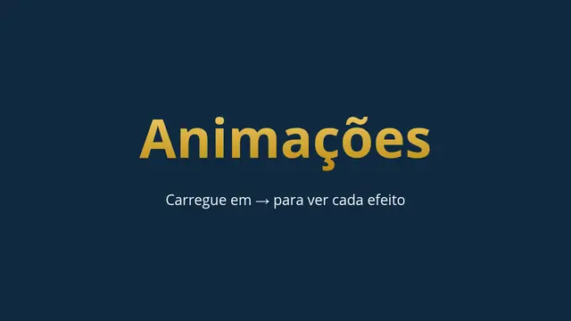 Capa da apresentação «Animações e efeitos»