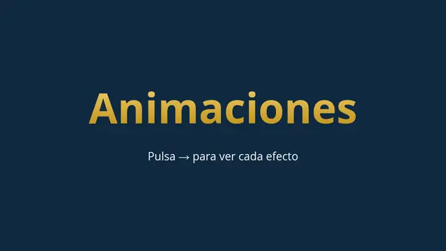 Portada de la presentación «Animaciones y efectos»