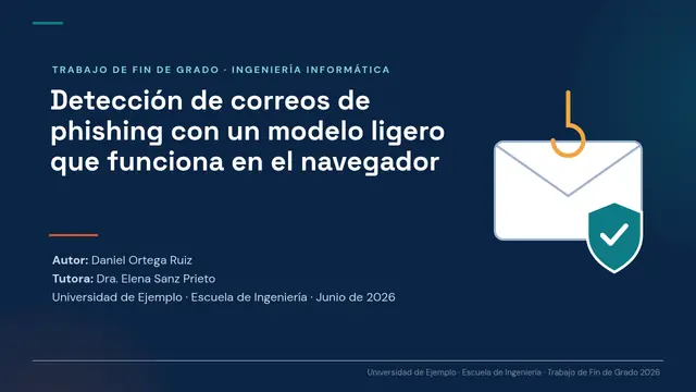Portada de la presentación «Defensa de TFG: Ingeniería Informática»