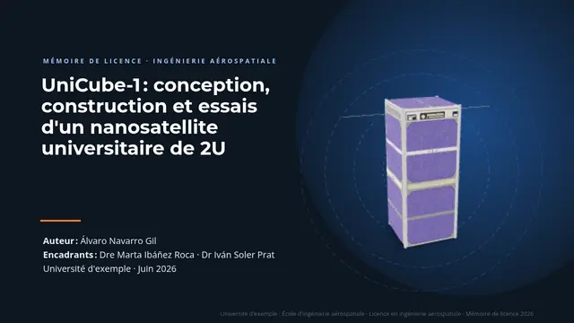 Couverture de la présentation « Soutenance de mémoire de licence : ingénierie aérospatiale »