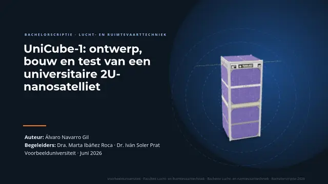Titeldia van de presentatie ‘Verdediging van een bachelorscriptie: lucht- en ruimtevaarttechniek’