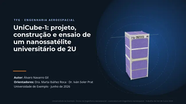 Capa da apresentação «Defesa do trabalho de fim de curso: Engenharia Aeroespacial»