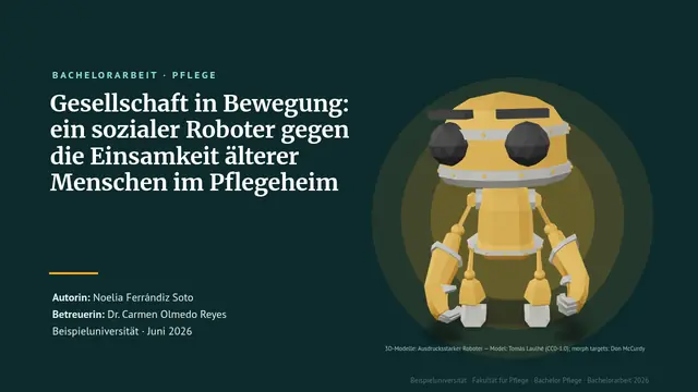 Titelfolie der Präsentation „Verteidigung einer Bachelorarbeit: Pflege“