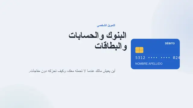 غلاف العرض التقديمي «البنوك والحسابات والبطاقات»