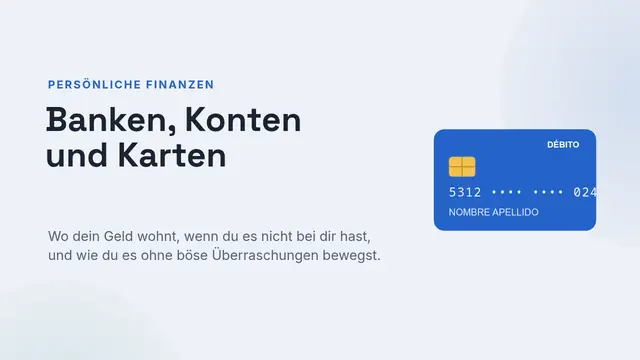 Titelfolie der Präsentation „Banken, Konten und Karten“