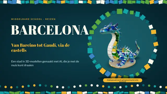 Titeldia van de presentatie ‘Barcelona: Gaudí, Barcino en castells’