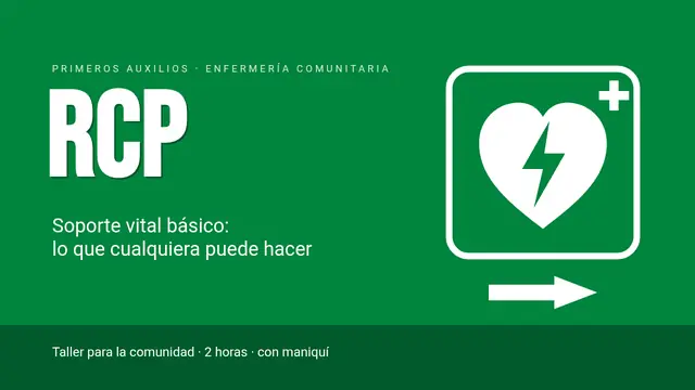 Portada de la presentación «RCP básica: soporte vital»