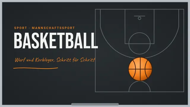 Titelfolie der Präsentation „Basketball: Wurf und Korbleger“