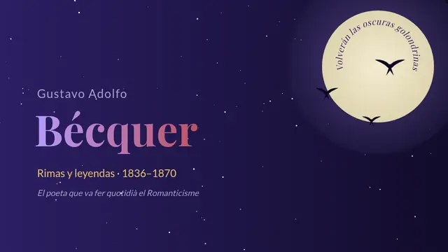 Portada de la presentació «Bécquer i les Rimes»