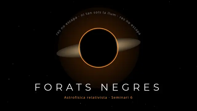 Portada de la presentació «Forats negres»