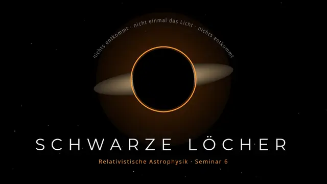 Titelfolie der Präsentation „Schwarze Löcher“