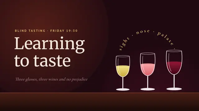 Cover of the presentation “Blind wine tasting”