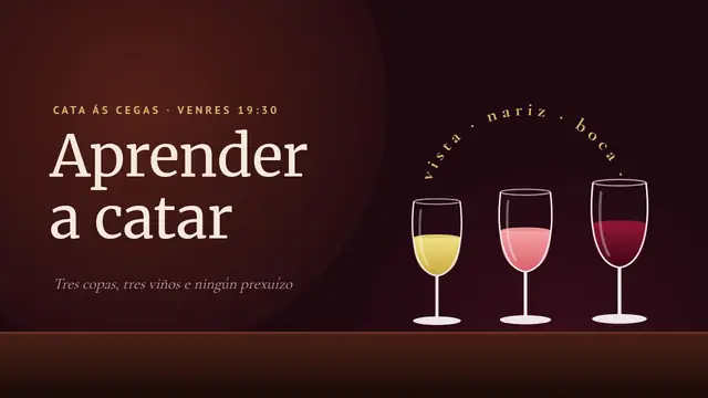 Portada da presentación «Cata de viño ás cegas»