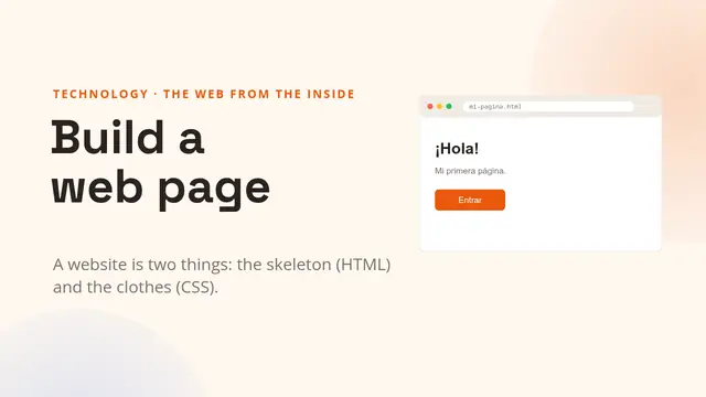 Cover of the presentation “Build a web page”