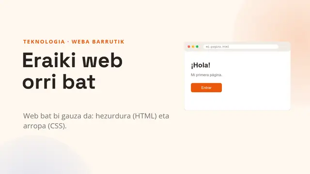 «Eraiki web orri bat» aurkezpenaren azala