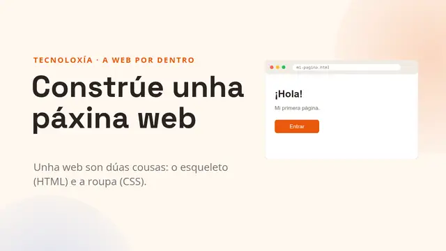 Portada da presentación «Constrúe unha páxina web»