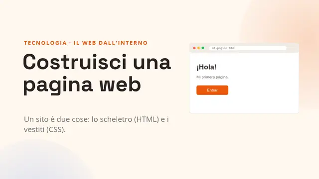 Copertina della presentazione «Costruisci una pagina web»