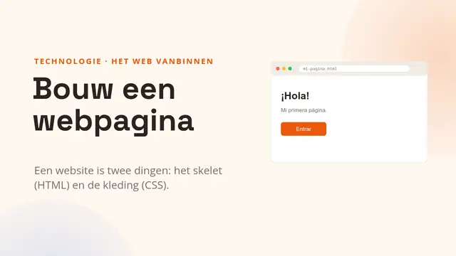 Titeldia van de presentatie ‘Bouw een webpagina’