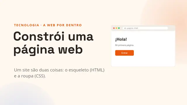 Capa da apresentação «Constrói uma página web»