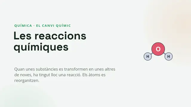 Portada de la presentació «Les reaccions químiques»
