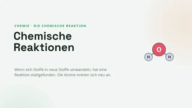 Titelfolie der Präsentation „Chemische Reaktionen“