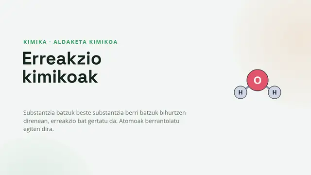 «Erreakzio kimikoak» aurkezpenaren azala