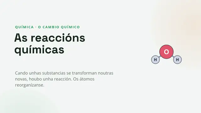 Portada da presentación «As reaccións químicas»