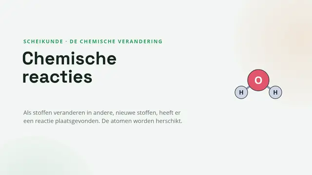 Titeldia van de presentatie ‘Chemische reacties’