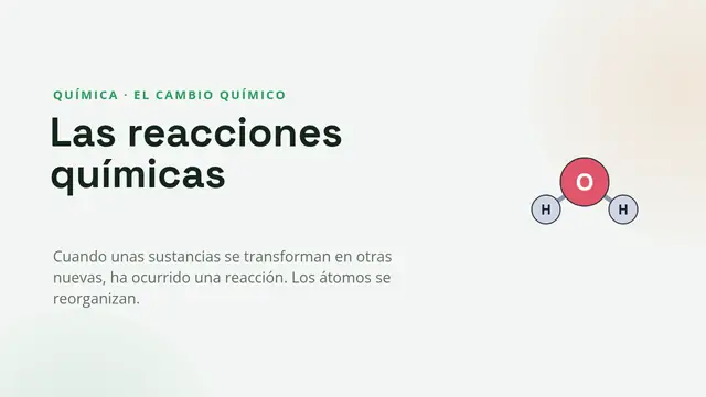 Portada de la presentación «Las reacciones químicas»