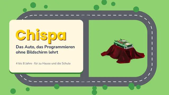 Titelfolie der Präsentation „Chispa: Auto zum Programmierenlernen“